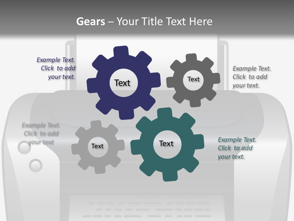 A Black And White Printer On A Gray Background PowerPoint Template