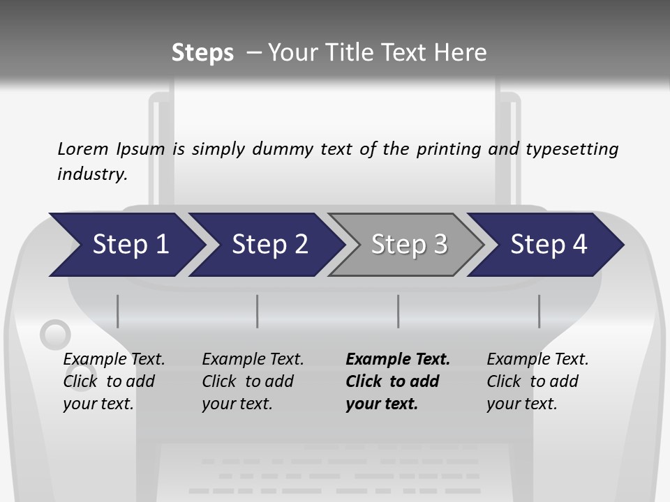 A Black And White Printer On A Gray Background PowerPoint Template