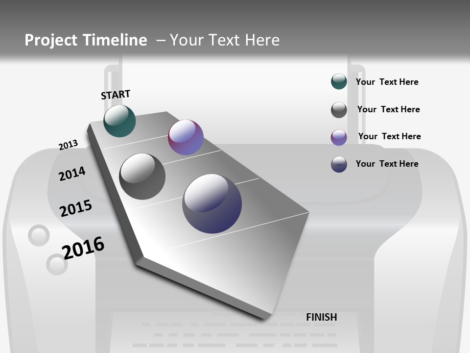 A Black And White Printer On A Gray Background PowerPoint Template