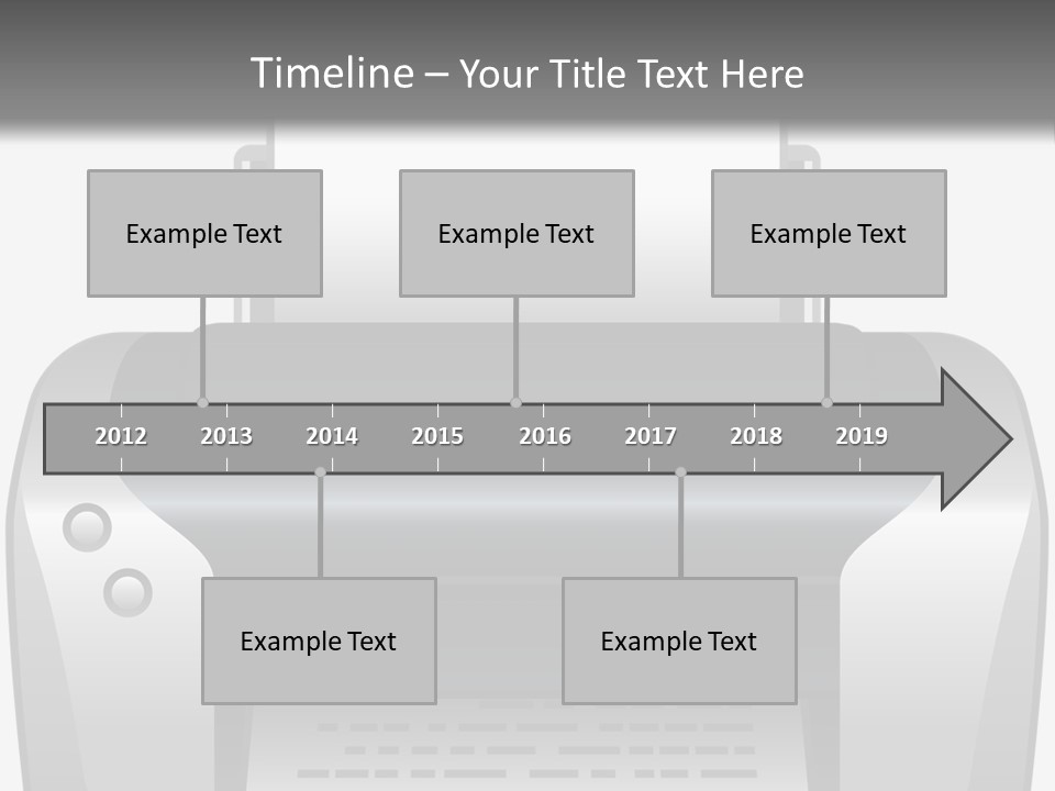 A Black And White Printer On A Gray Background PowerPoint Template