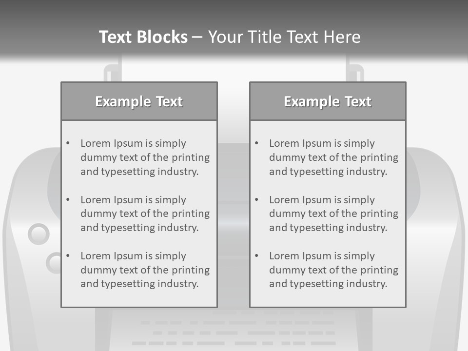 A Black And White Printer On A Gray Background PowerPoint Template
