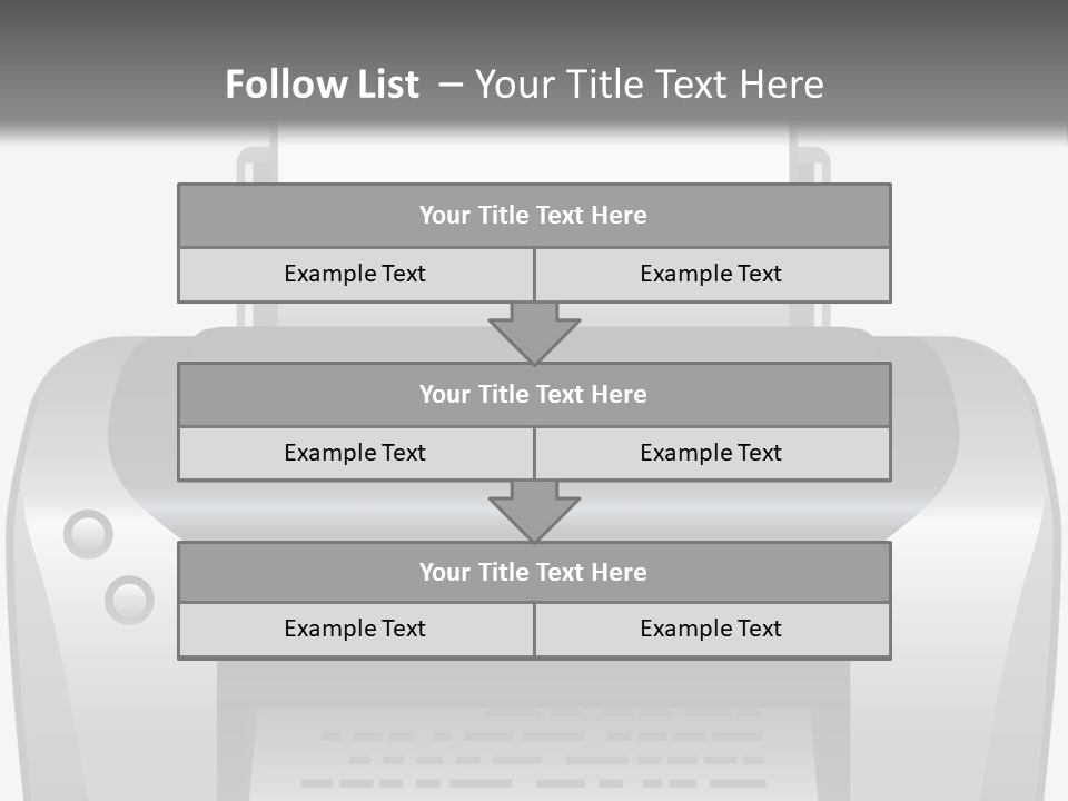 A Black And White Printer On A Gray Background PowerPoint Template