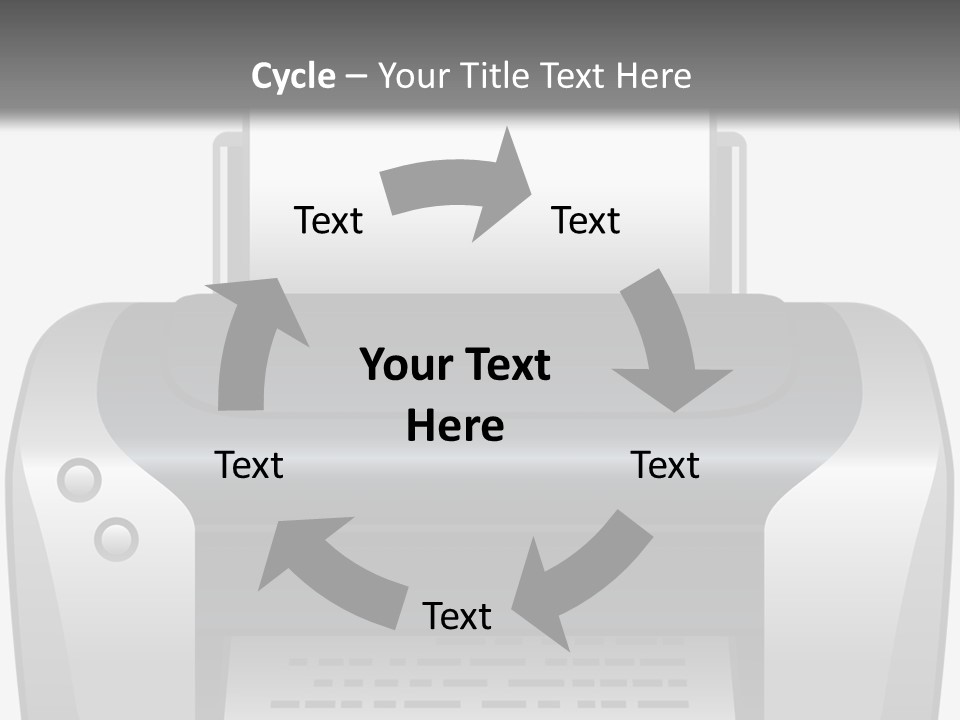 A Black And White Printer On A Gray Background PowerPoint Template