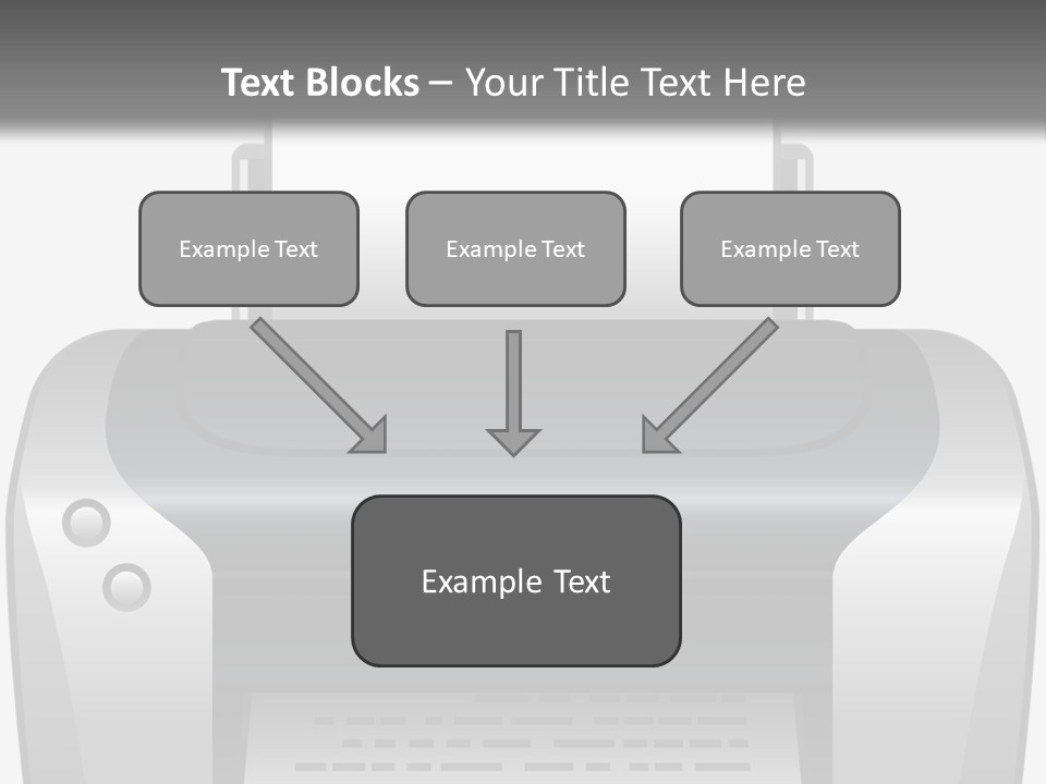 A Black And White Printer On A Gray Background PowerPoint Template