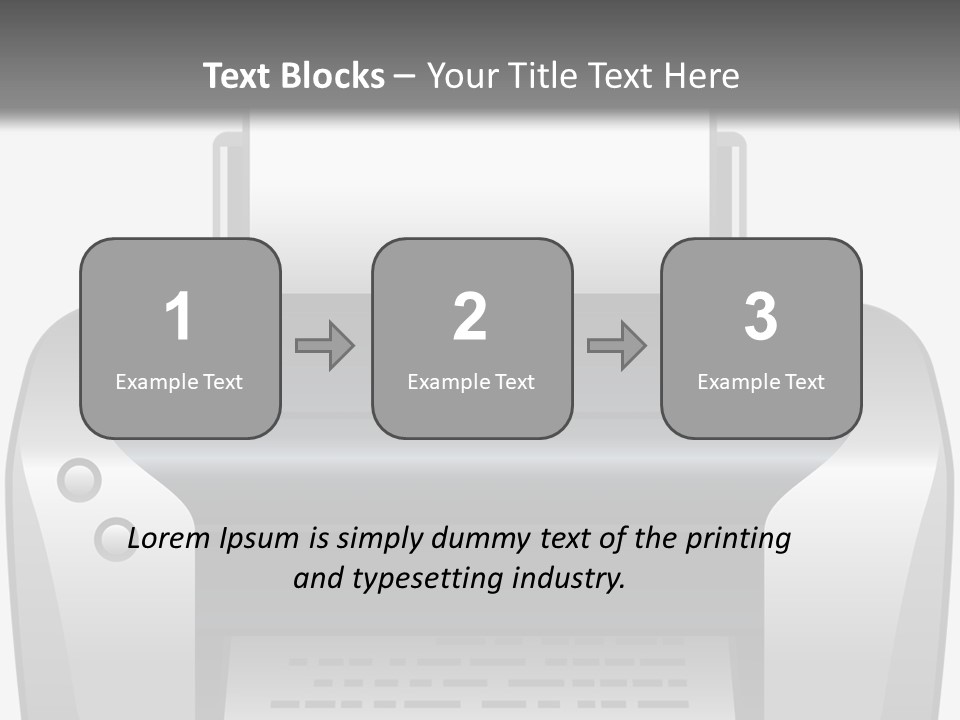 A Black And White Printer On A Gray Background PowerPoint Template