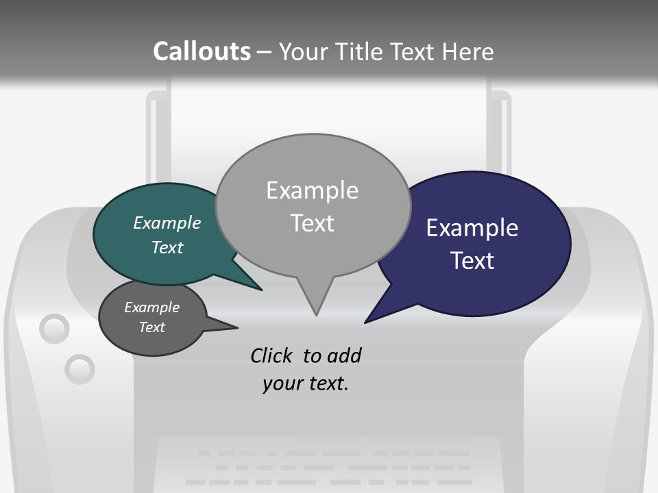 A Black And White Printer On A Gray Background PowerPoint Template