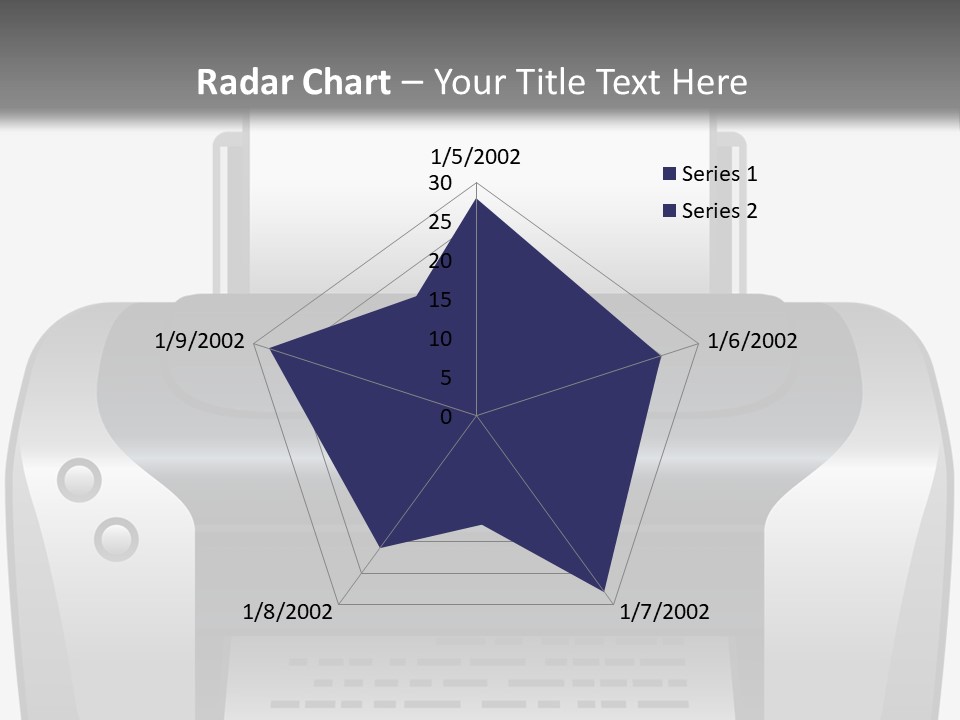 A Black And White Printer On A Gray Background PowerPoint Template
