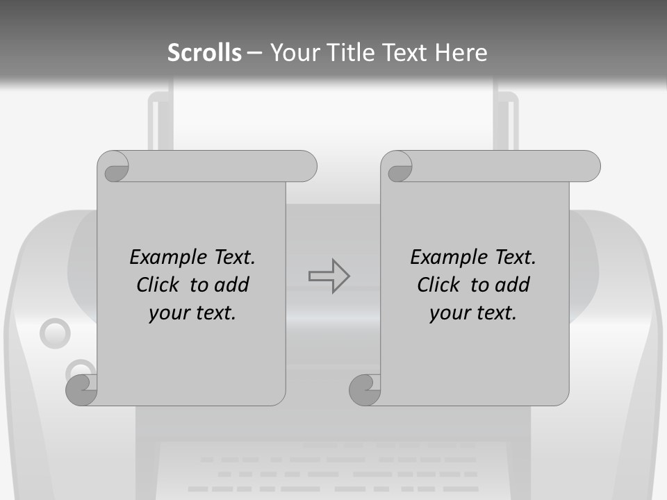 A Black And White Printer On A Gray Background PowerPoint Template