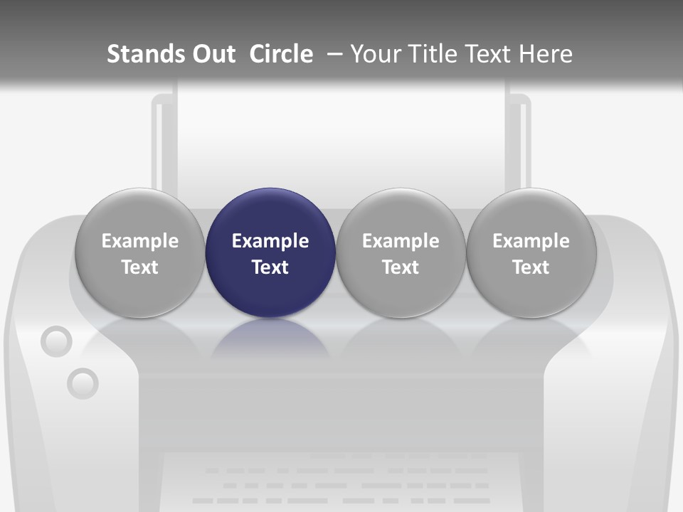 A Black And White Printer On A Gray Background PowerPoint Template