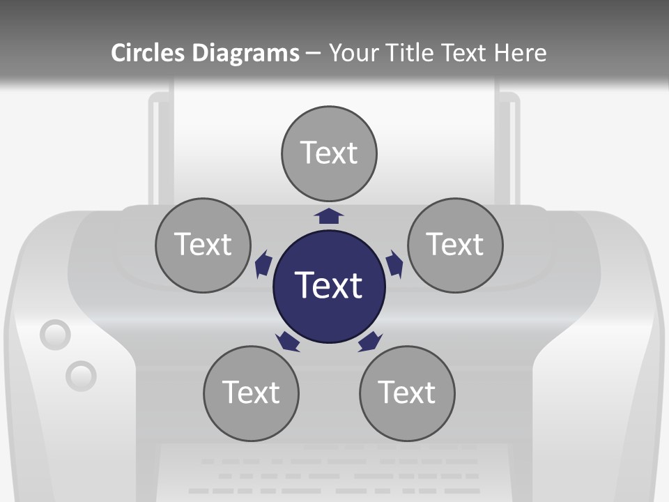 A Black And White Printer On A Gray Background PowerPoint Template