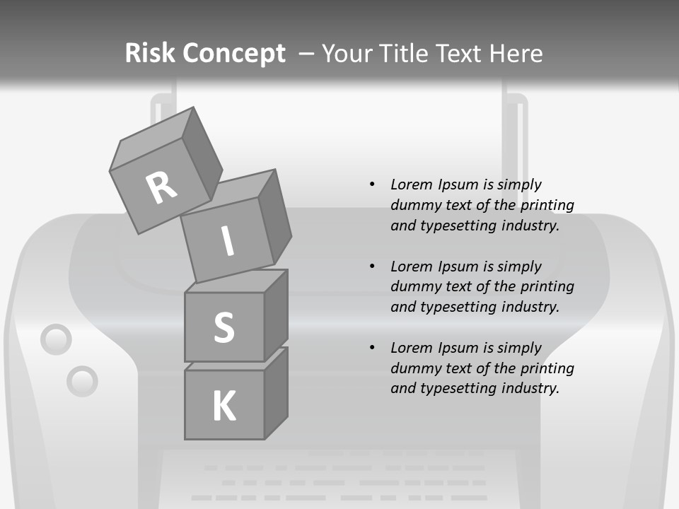 A Black And White Printer On A Gray Background PowerPoint Template