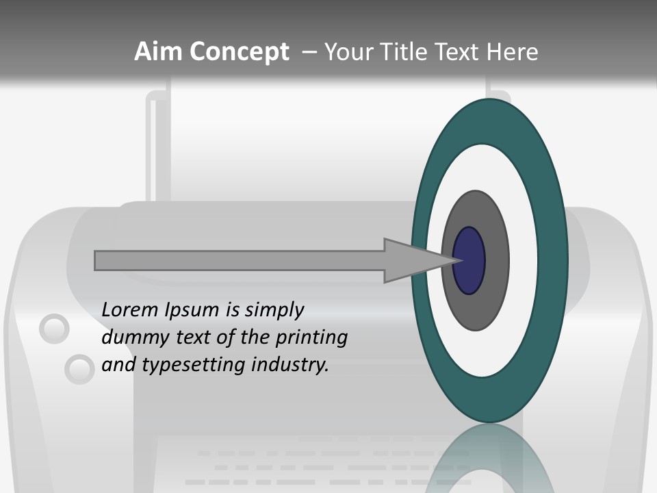 A Black And White Printer On A Gray Background PowerPoint Template
