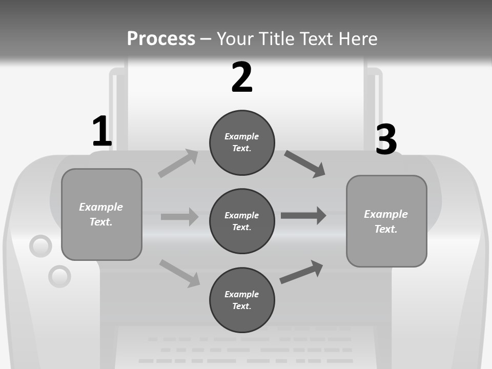 A Black And White Printer On A Gray Background PowerPoint Template