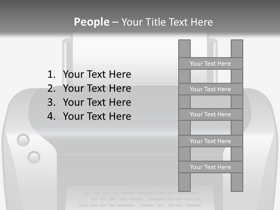A Black And White Printer On A Gray Background PowerPoint Template