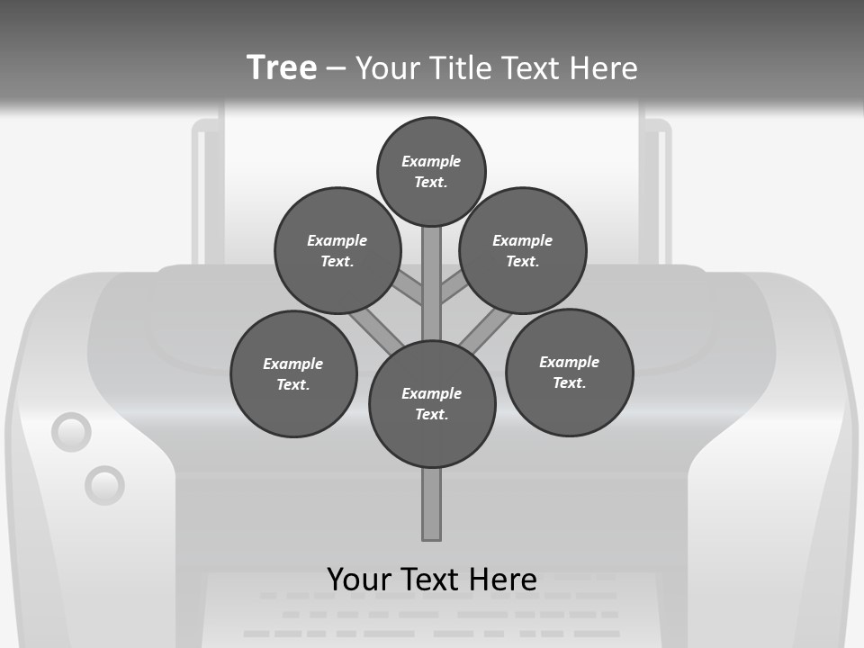 A Black And White Printer On A Gray Background PowerPoint Template