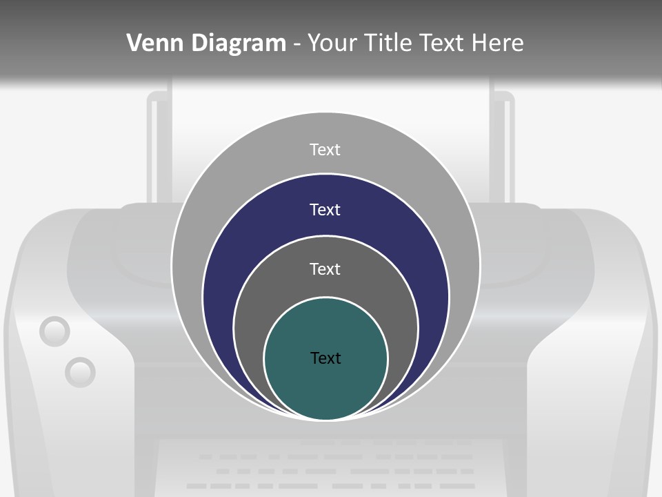 A Black And White Printer On A Gray Background PowerPoint Template