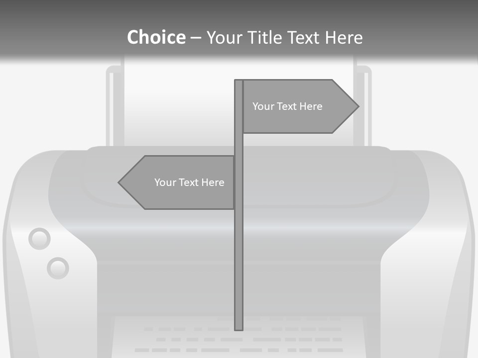A Black And White Printer On A Gray Background PowerPoint Template