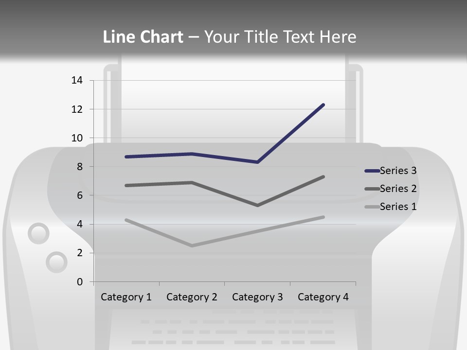 A Black And White Printer On A Gray Background PowerPoint Template