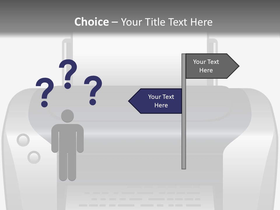 A Black And White Printer On A Gray Background PowerPoint Template