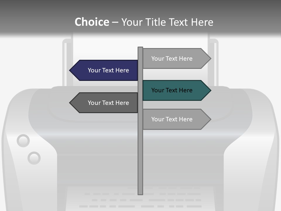 A Black And White Printer On A Gray Background PowerPoint Template