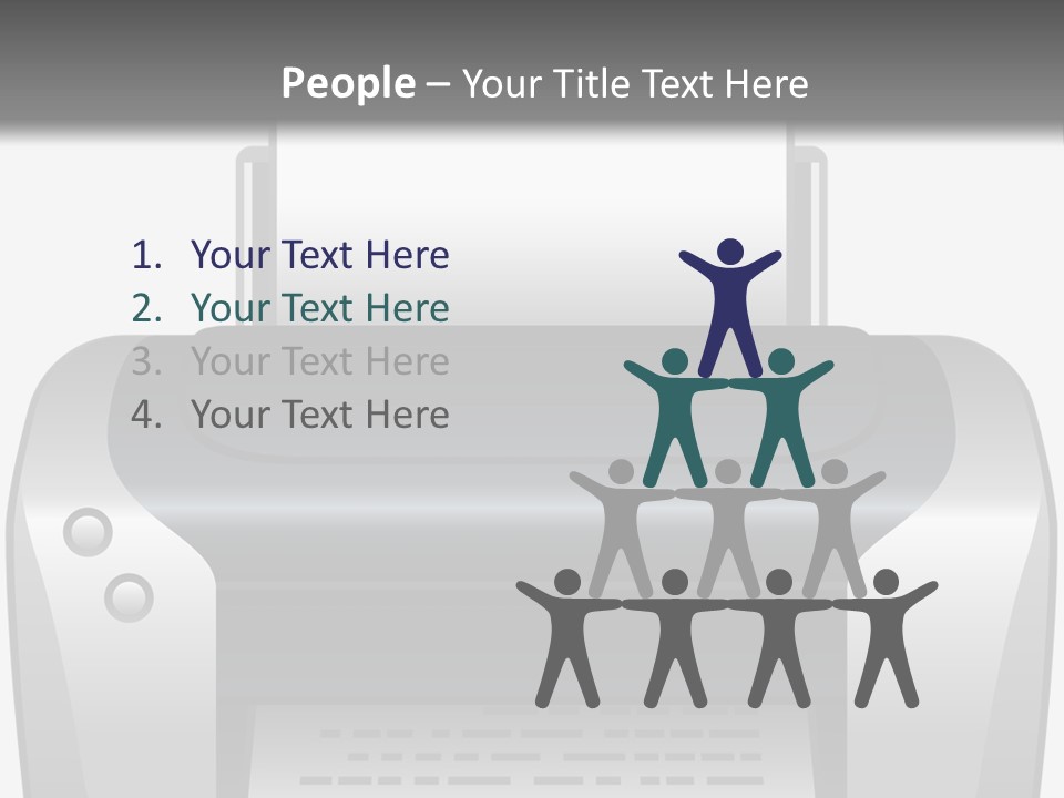 A Black And White Printer On A Gray Background PowerPoint Template