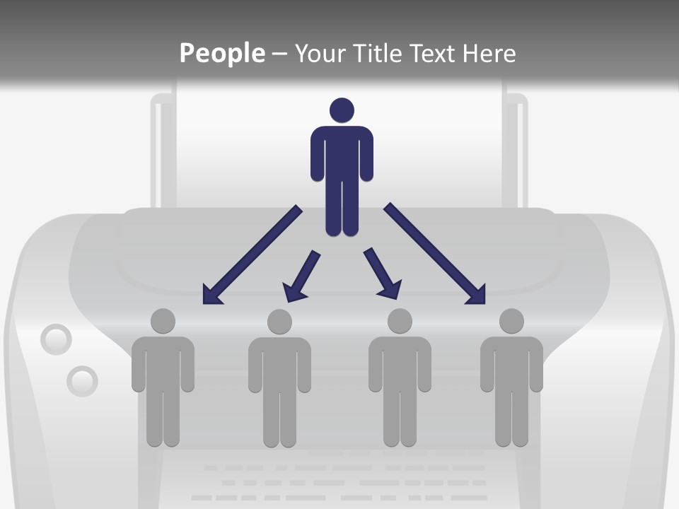 A Black And White Printer On A Gray Background PowerPoint Template