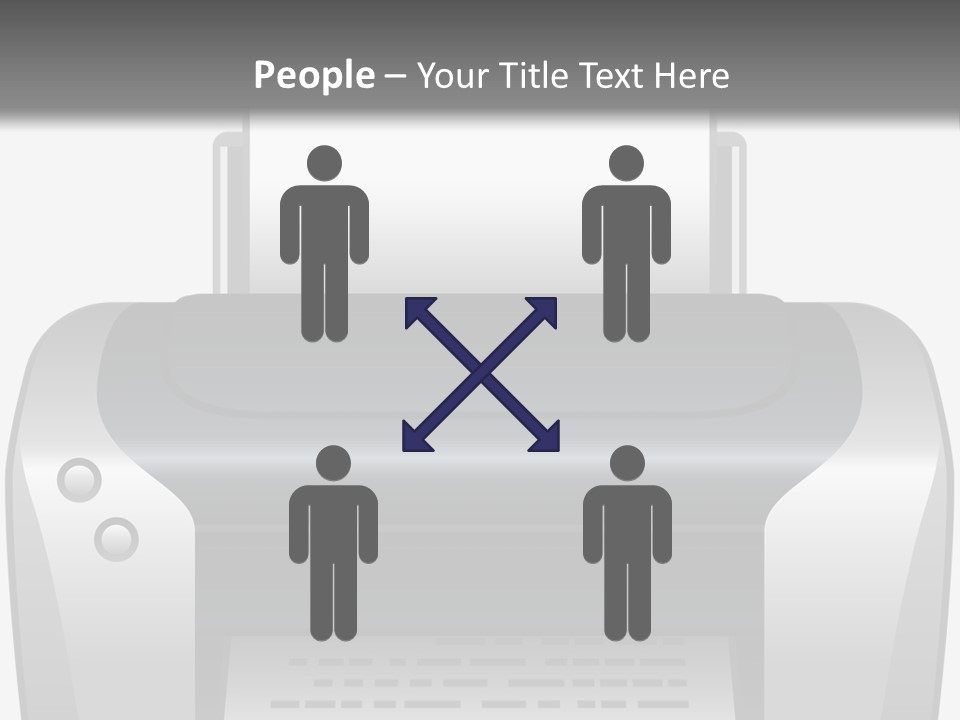 A Black And White Printer On A Gray Background PowerPoint Template