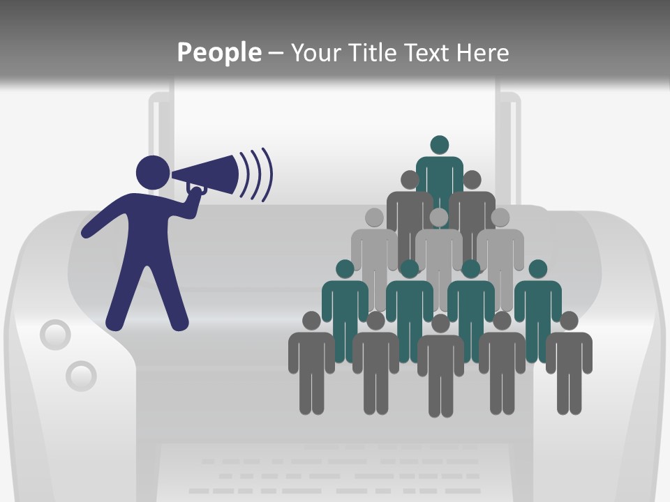 A Black And White Printer On A Gray Background PowerPoint Template