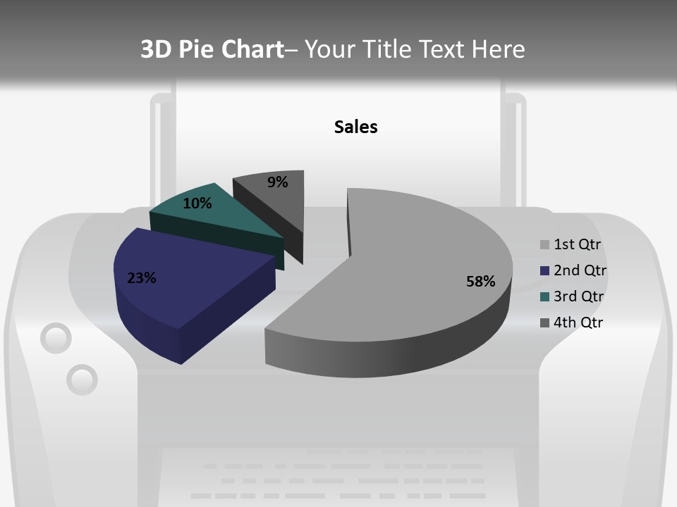A Black And White Printer On A Gray Background PowerPoint Template