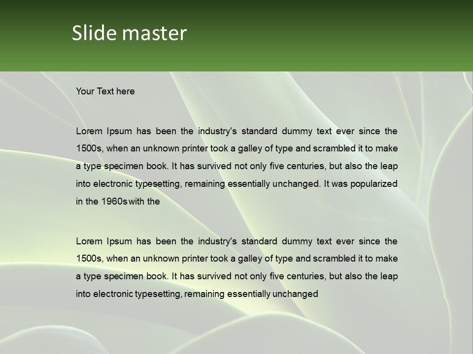 A Large Green Plant With Leaves On It PowerPoint Template