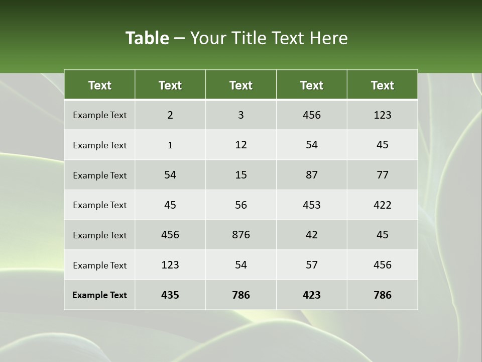 A Large Green Plant With Leaves On It PowerPoint Template