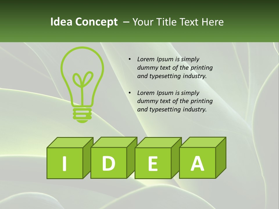 A Large Green Plant With Leaves On It PowerPoint Template