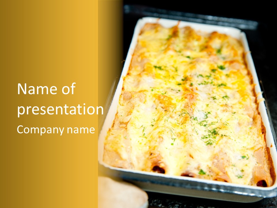 A Person Holding A Pan Of Food On A Stove PowerPoint Template