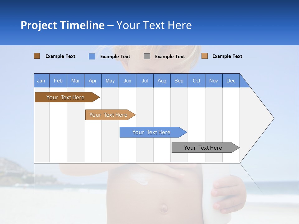 A Young Child Holding A Bottle Of Sunscreen On The Beach PowerPoint Template