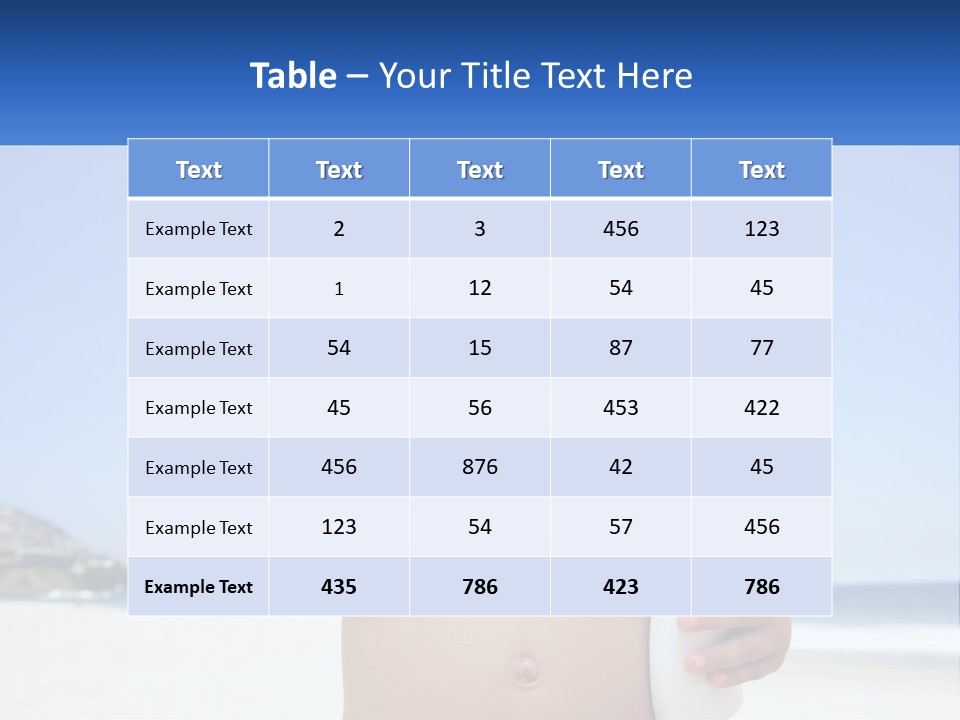 A Young Child Holding A Bottle Of Sunscreen On The Beach PowerPoint Template