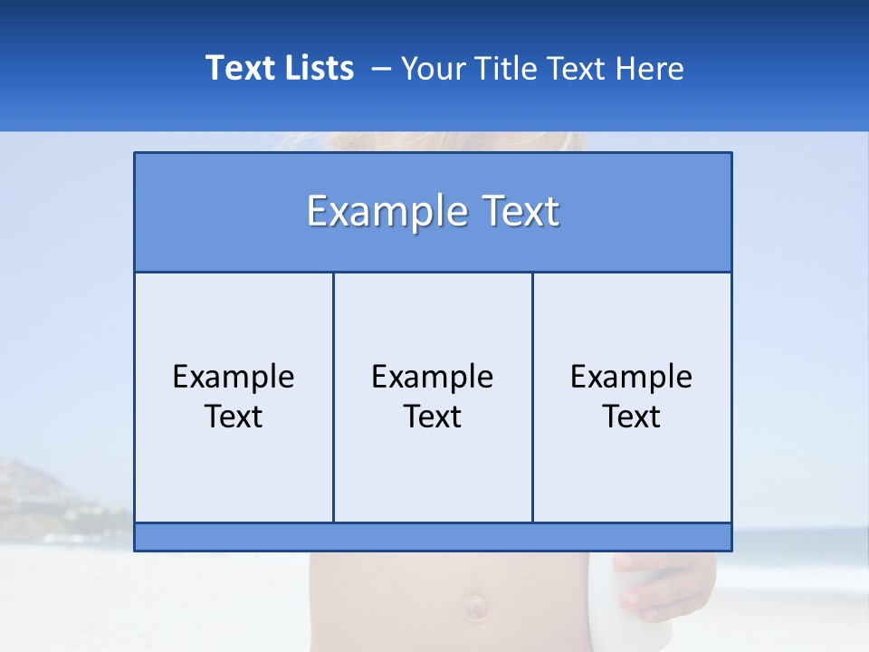 A Young Child Holding A Bottle Of Sunscreen On The Beach PowerPoint Template