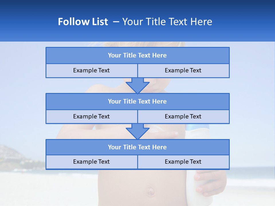 A Young Child Holding A Bottle Of Sunscreen On The Beach PowerPoint Template