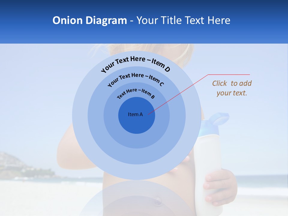 A Young Child Holding A Bottle Of Sunscreen On The Beach PowerPoint Template