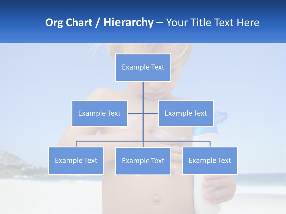 A Young Child Holding A Bottle Of Sunscreen On The Beach PowerPoint Template