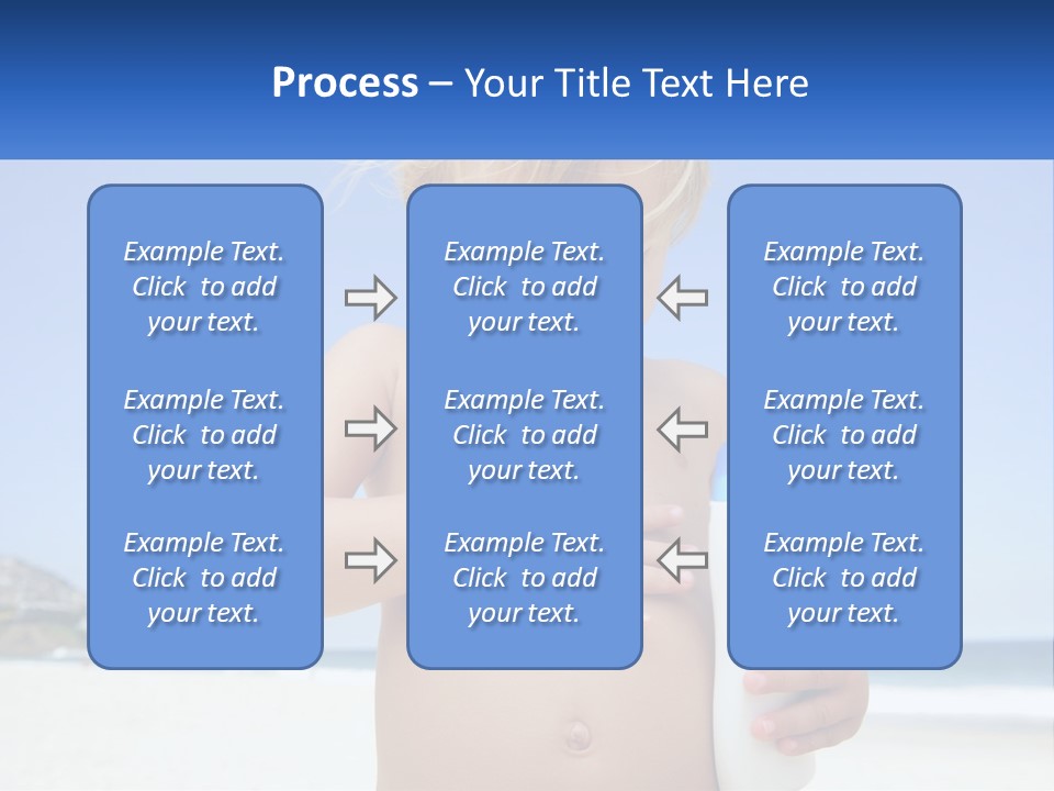 A Young Child Holding A Bottle Of Sunscreen On The Beach PowerPoint Template