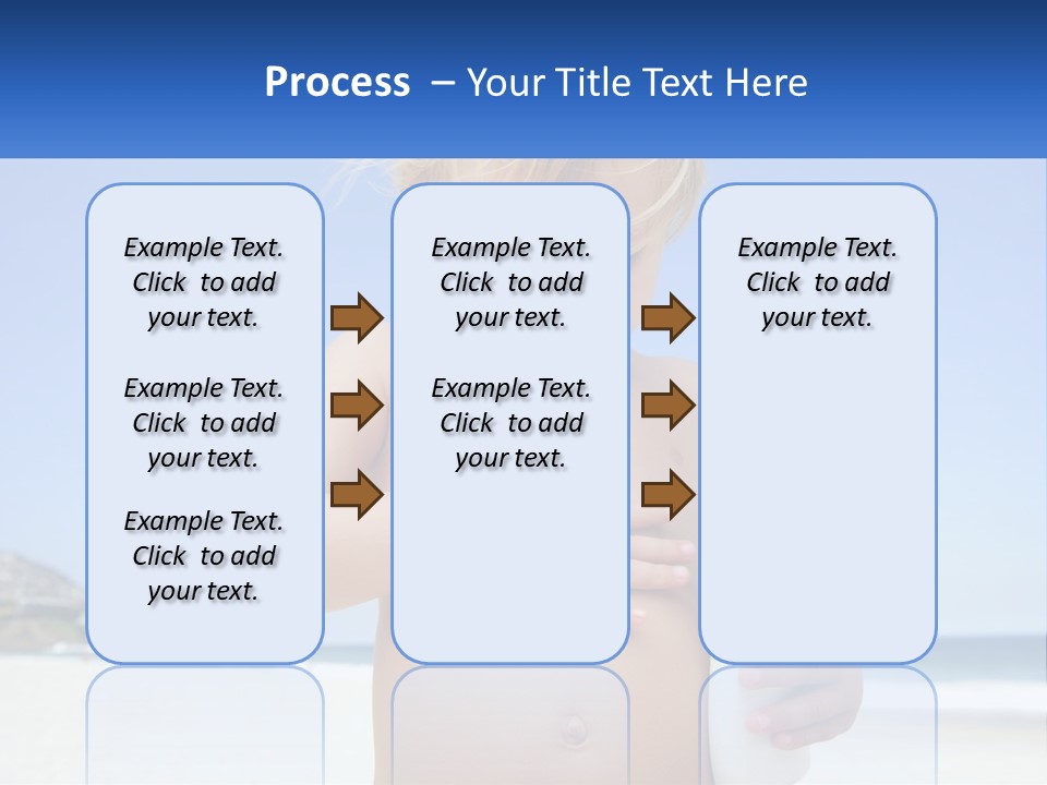 A Young Child Holding A Bottle Of Sunscreen On The Beach PowerPoint Template