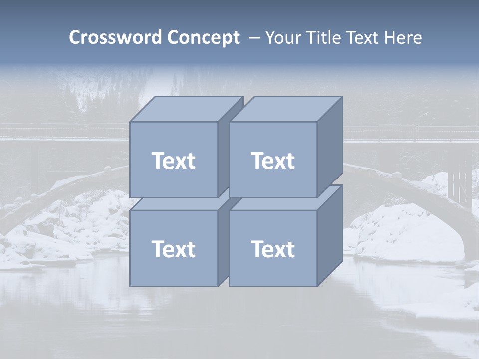 A Bridge Over A Body Of Water Covered In Snow PowerPoint Template