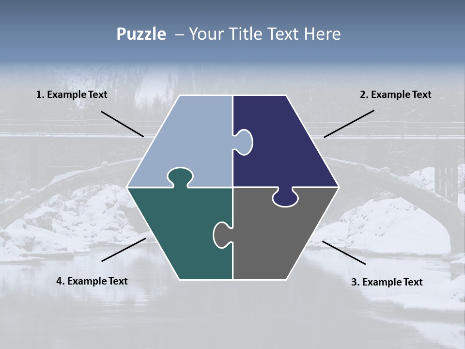 A Bridge Over A Body Of Water Covered In Snow PowerPoint Template