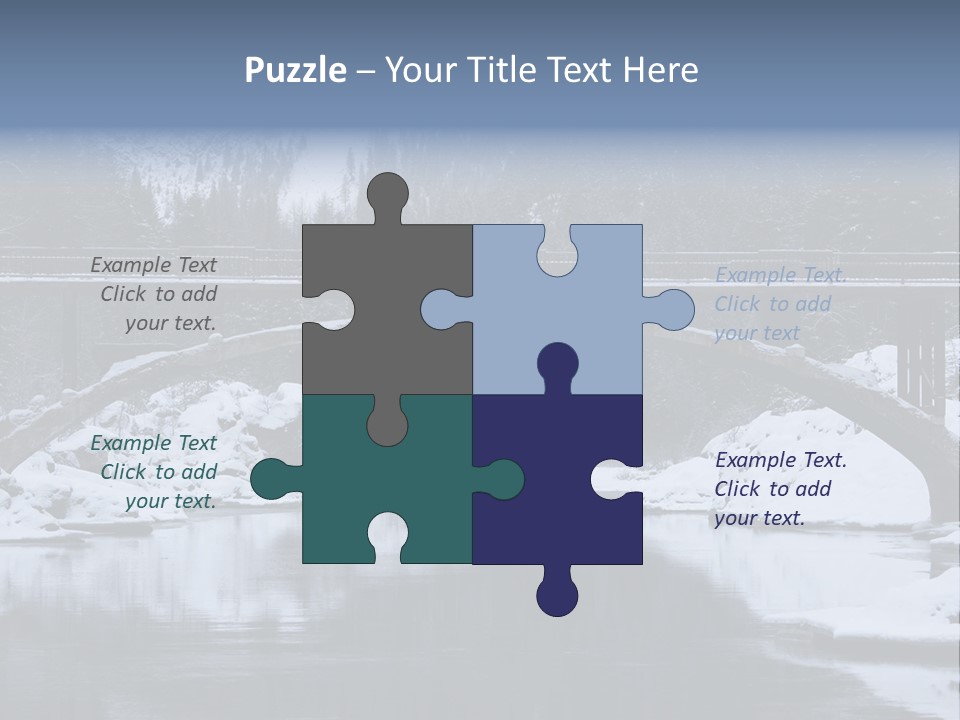 A Bridge Over A Body Of Water Covered In Snow PowerPoint Template