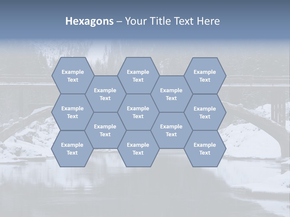 A Bridge Over A Body Of Water Covered In Snow PowerPoint Template