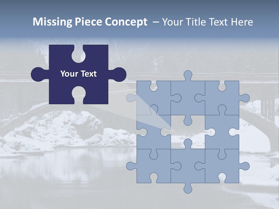 A Bridge Over A Body Of Water Covered In Snow PowerPoint Template