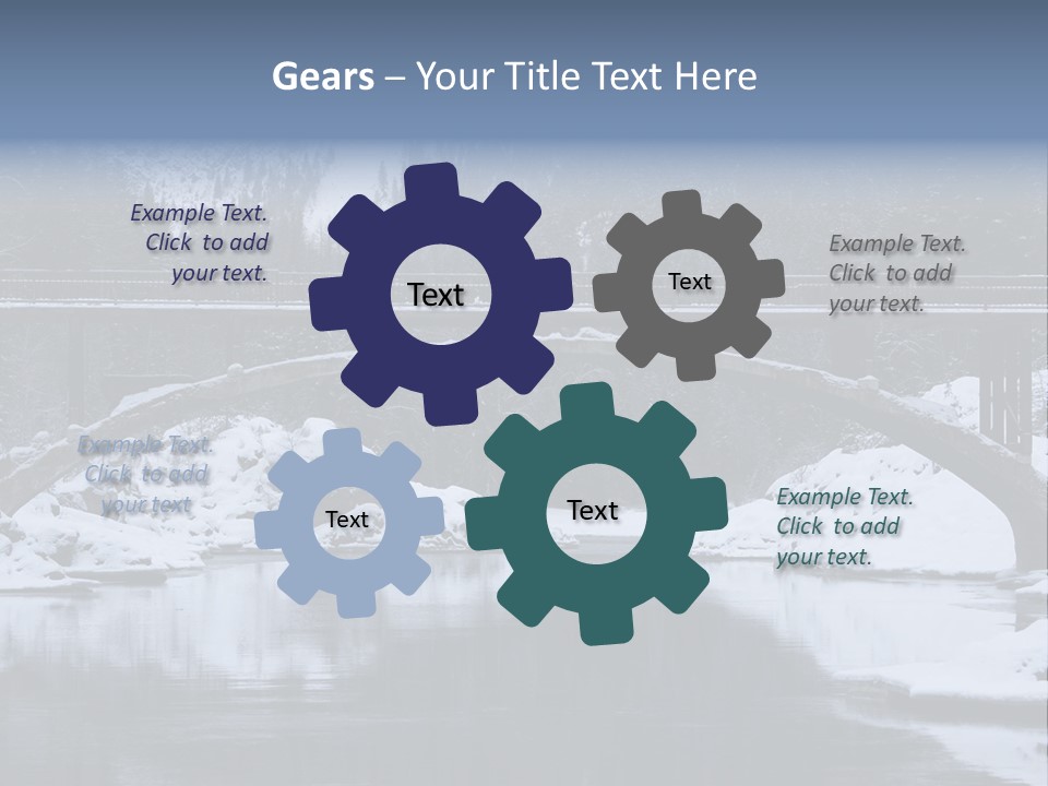 A Bridge Over A Body Of Water Covered In Snow PowerPoint Template