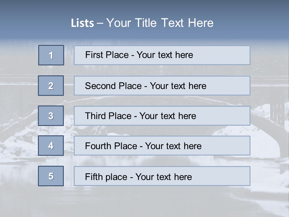 A Bridge Over A Body Of Water Covered In Snow PowerPoint Template