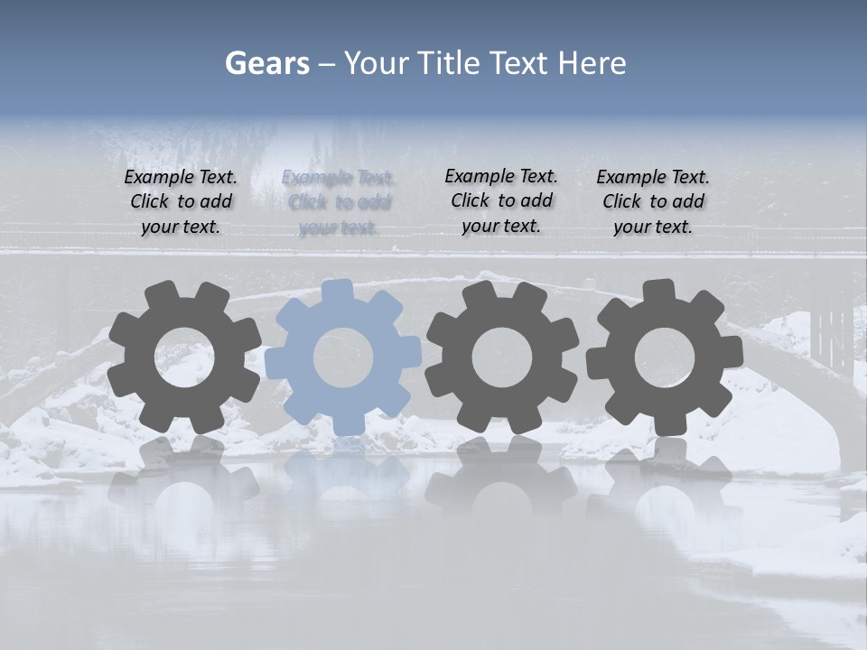 A Bridge Over A Body Of Water Covered In Snow PowerPoint Template