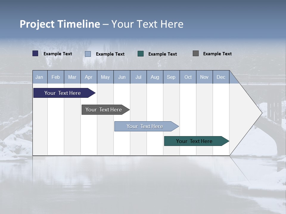 A Bridge Over A Body Of Water Covered In Snow PowerPoint Template